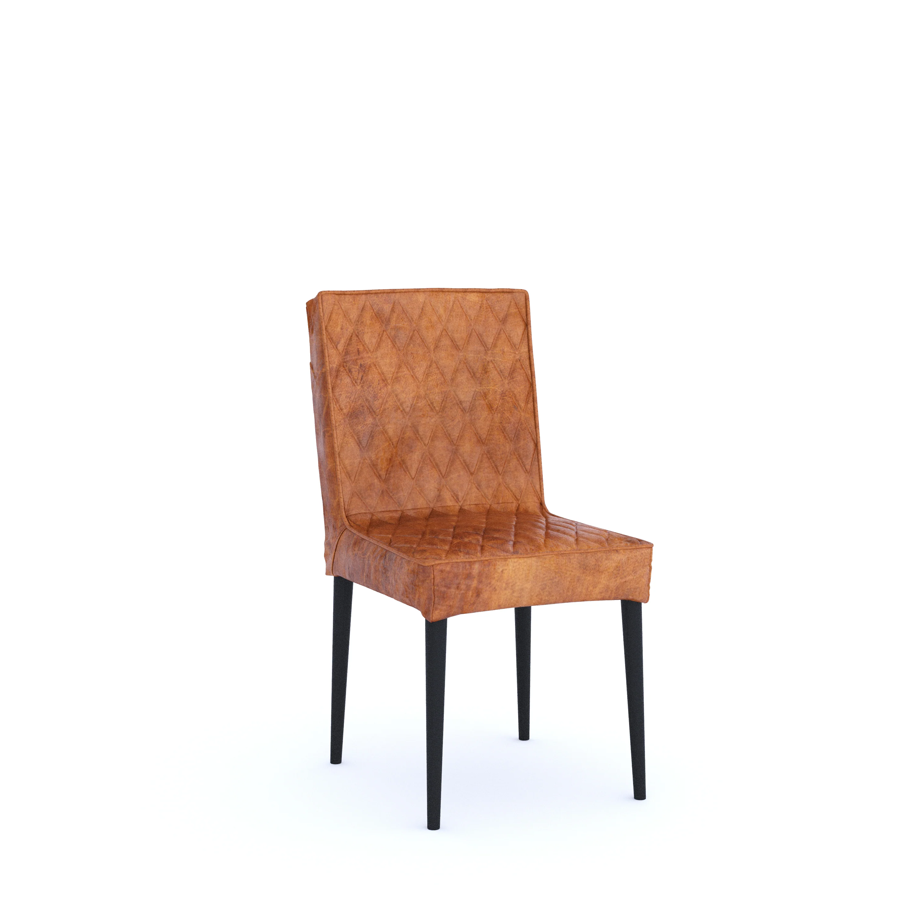 2 x Luxus Real Leather Chair, Camel Brown - Image 3
