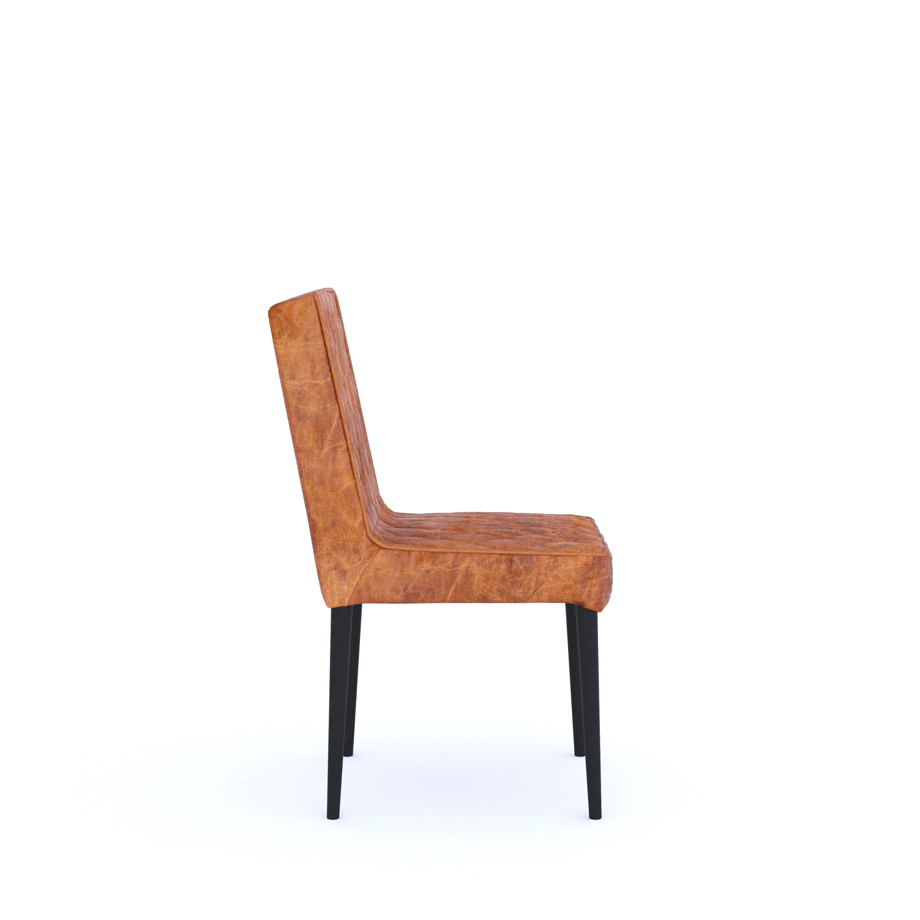 2 x Luxus Real Leather Chair, Camel Brown - Image 4