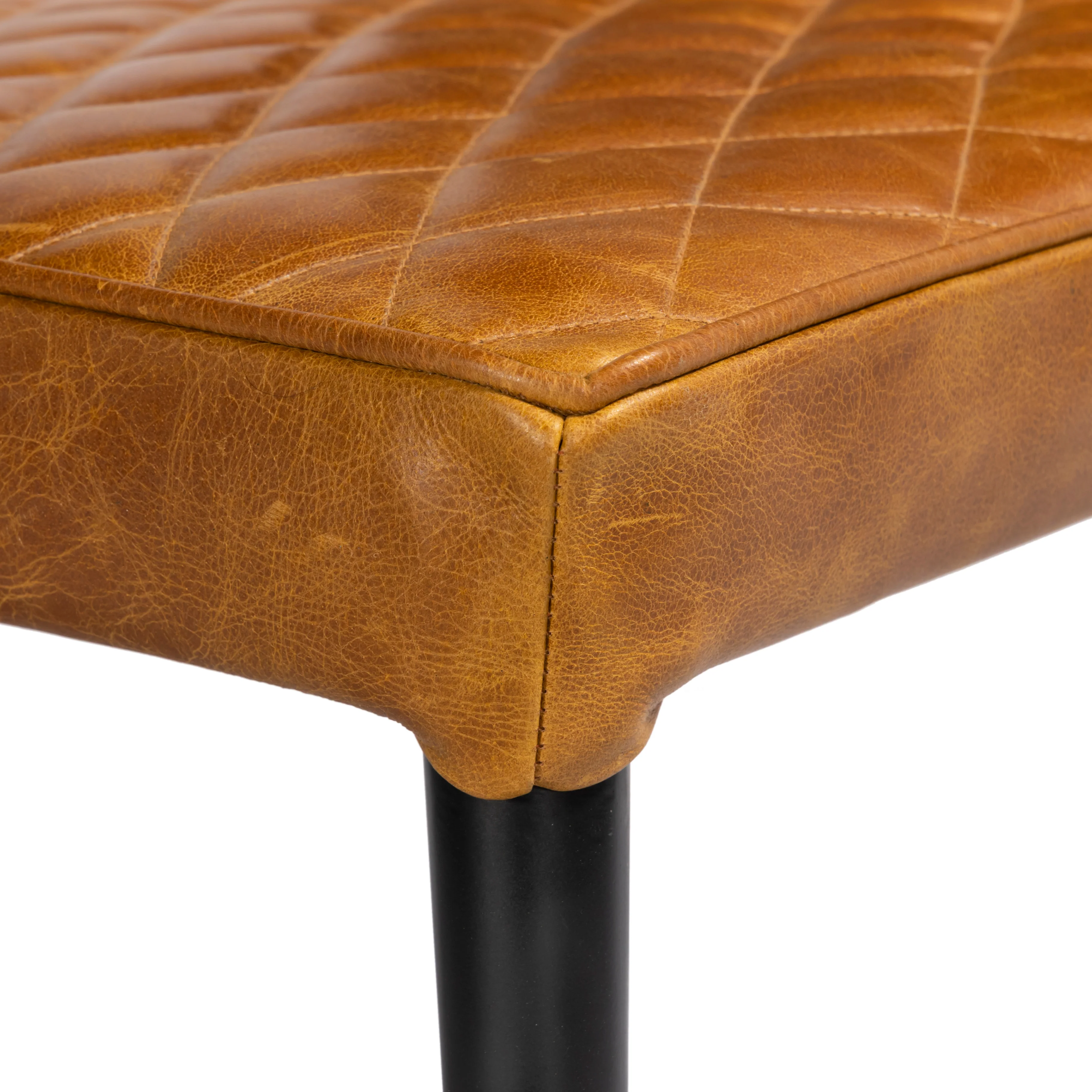2 x Luxus Real Leather Chair, Camel Brown - Image 5