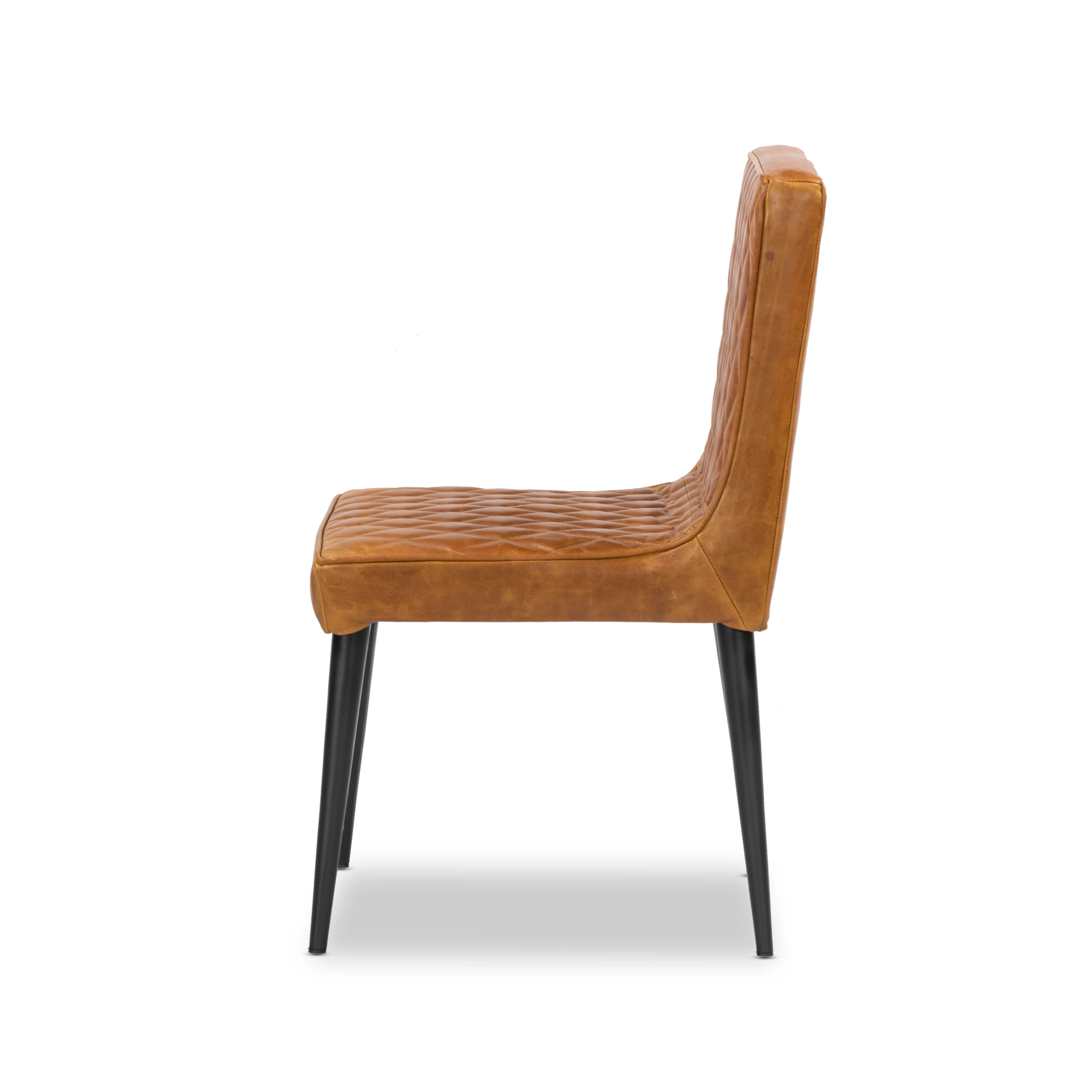 2 x Luxus Real Leather Chair, Camel Brown - Image 7
