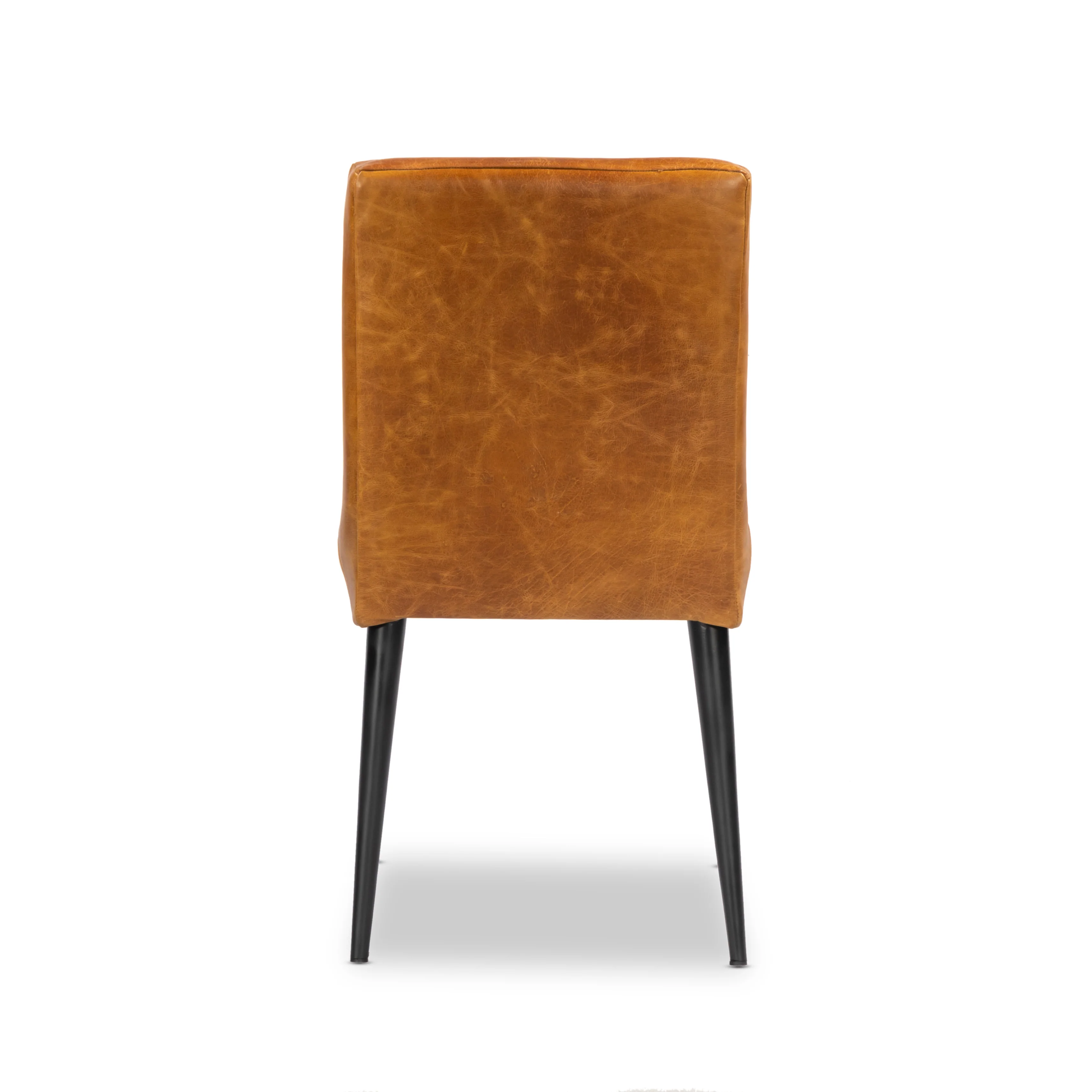 2 x Luxus Real Leather Chair, Camel Brown - Image 8