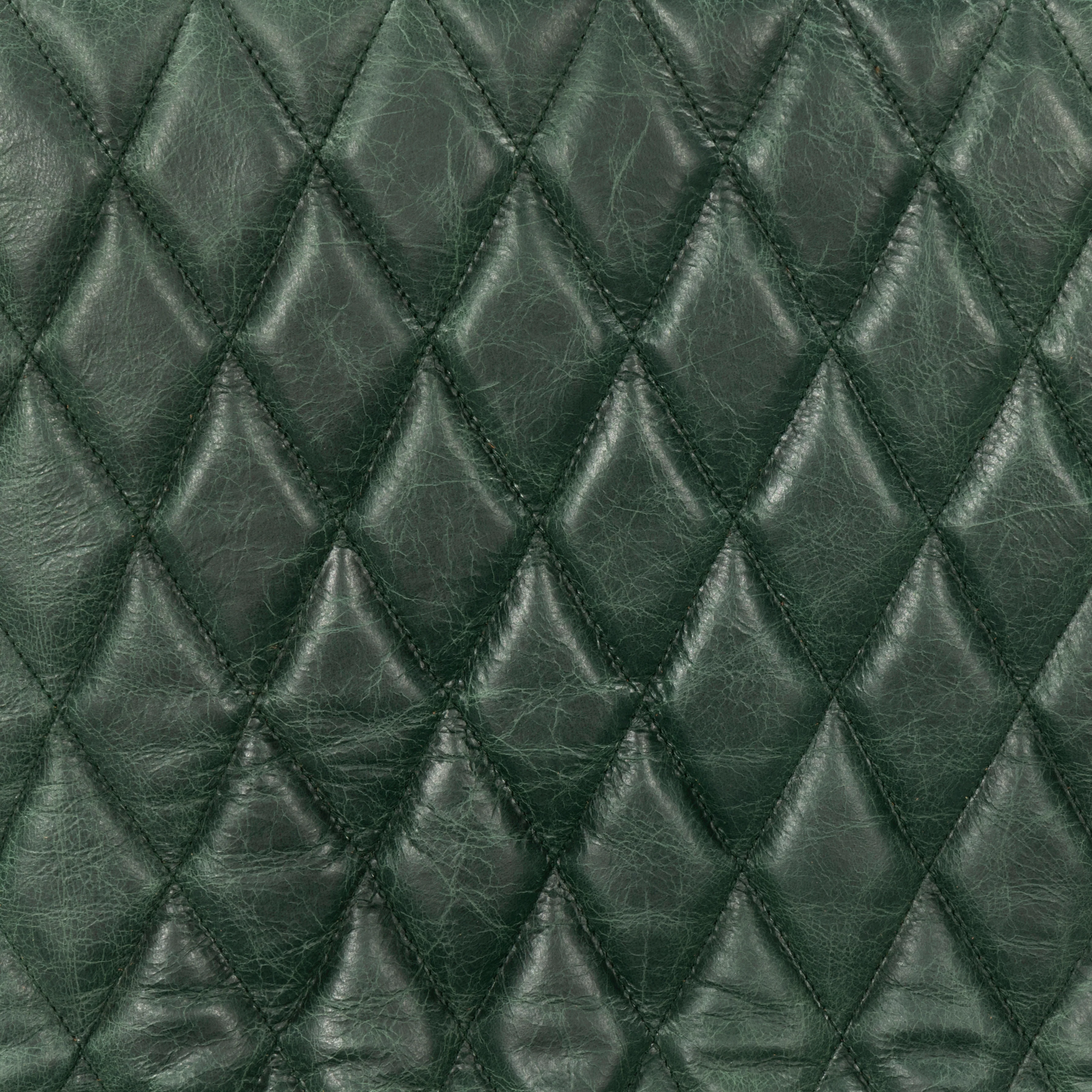 2 x Luxus Real Leather Chairs, Green Distressed. - Image 3