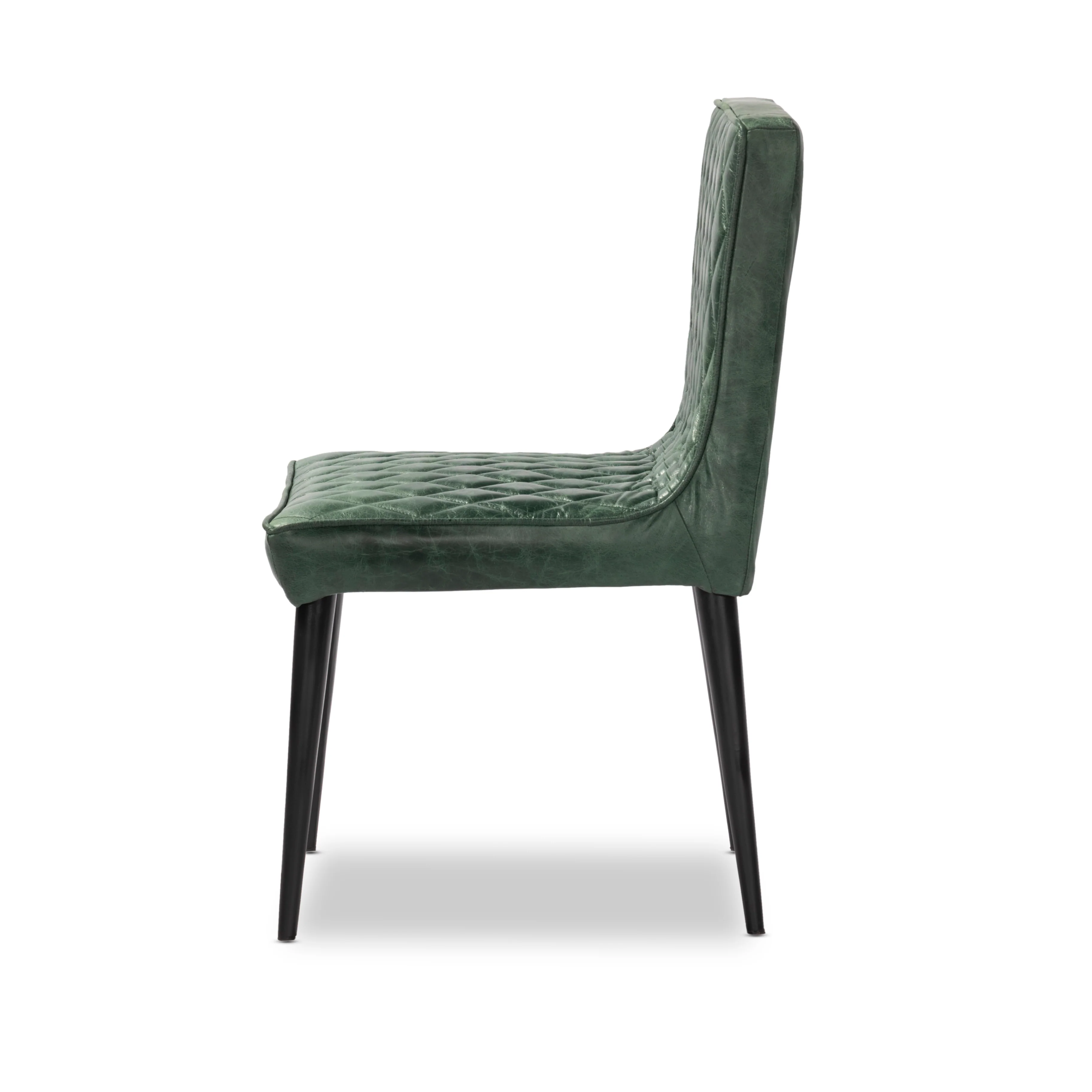 2 x Luxus Real Leather Chairs, Green Distressed. - Image 5