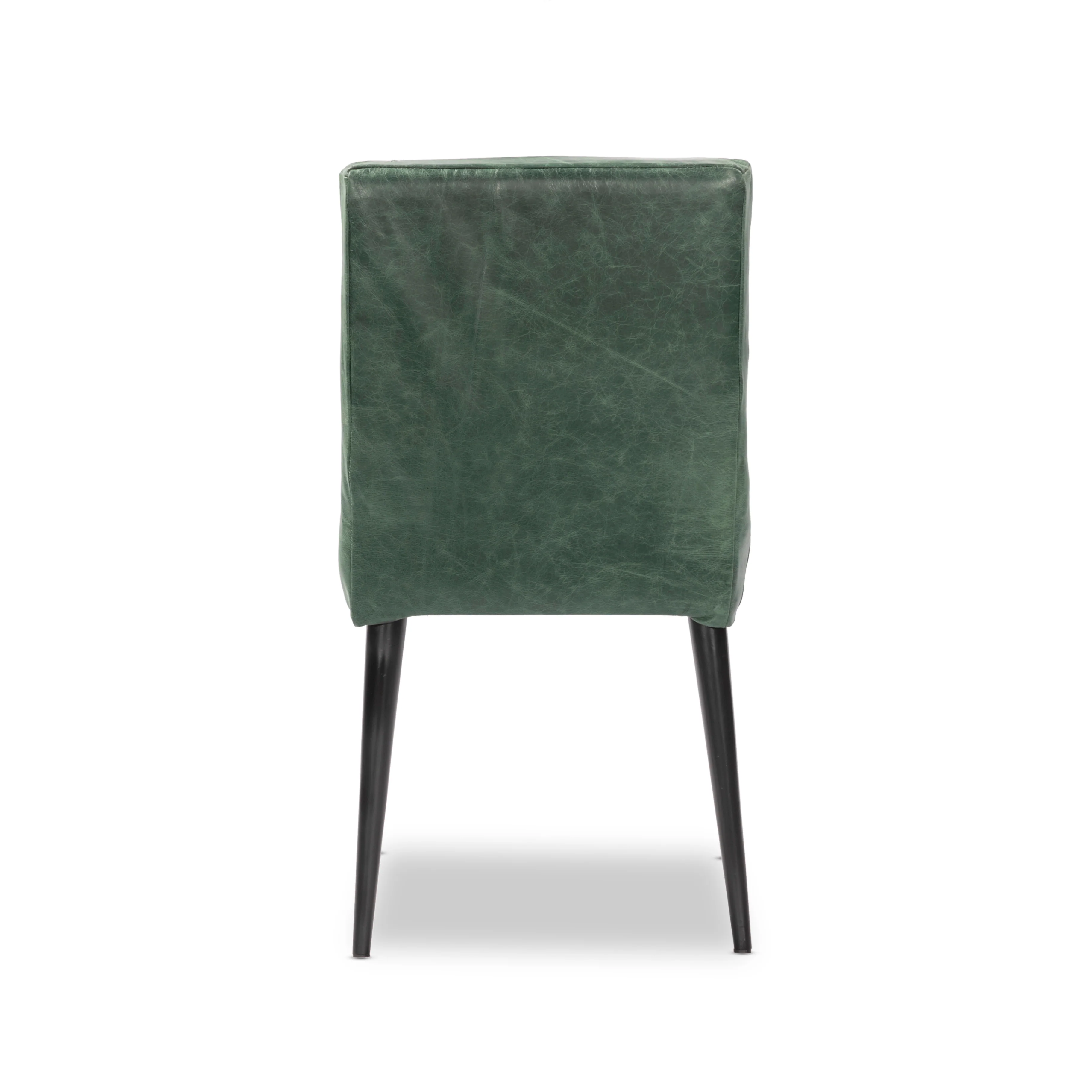 2 x Luxus Real Leather Chairs, Green Distressed. - Image 6