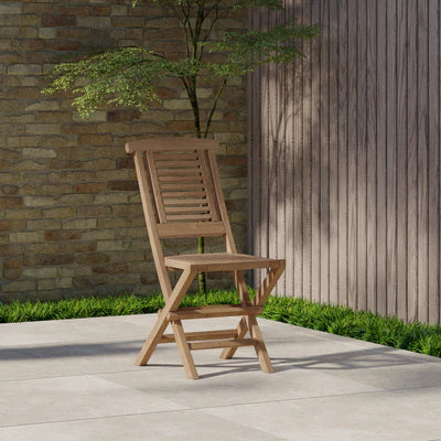 Teak 180cm to 240cm Oval Extending Table with 6 Hampton Chairs & 2 Oxford Stacking Chairs - Image 7