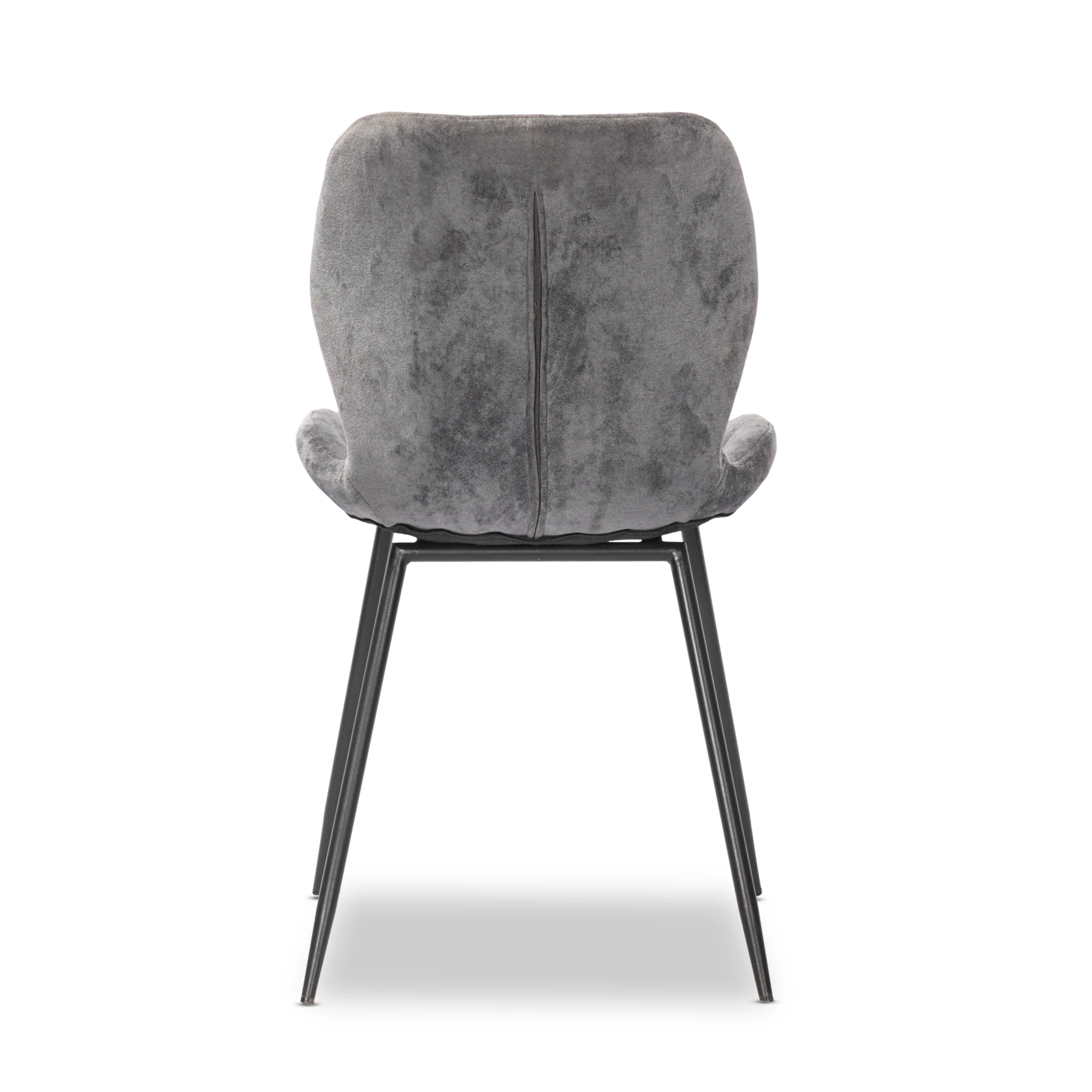 2 x Luxus Velvet Dining Chair, Black Metal Legs - Image 7